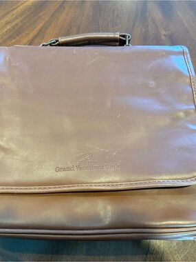 Hilton Grand Vacations Club Brown Leather Briefcase